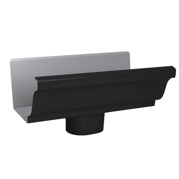 Amerimax Home Products Amerimax 5.75 in. H X 5.5 in. W X 10 in. L Black Aluminum K End w/Drop 2501035 - main
